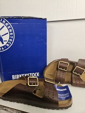 Birkenstock Men's Arizona Double-Buckle Sandals - Brown